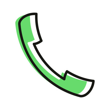 handset contour comic cartoon style with green shadow