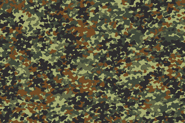 Flecktarn camouflage seamless pattern with German military woodland texture in green, brown and black © GraphicGalaxy