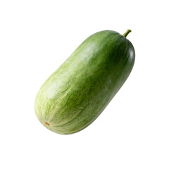 [Transparent Background PNG]Fresh green winter melon with smooth skin and elongated shape