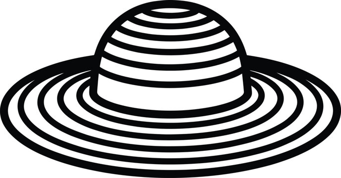 Vector illustration of a striped sun hat