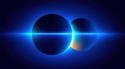Obraz premium Abstract illustration of two spheres with a bright light effect on dark background