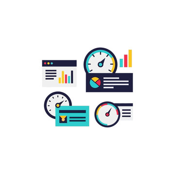 Collection of Clocks and Business Graphics.