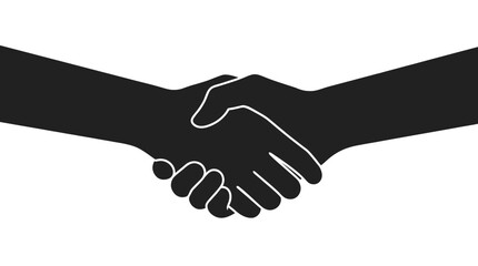 Two people shaking hands in a gesture of agreement or partnership.