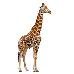 Obraz premium Majestic giraffe standing tall with striking coat patterns in the savannah