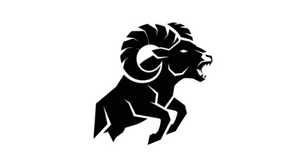 Stylized ram silhouette on white