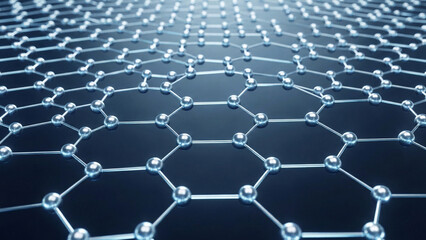 Obraz premium Silver Hexagonal Graphene Lattice Structure for Nanotechnology and Material Science