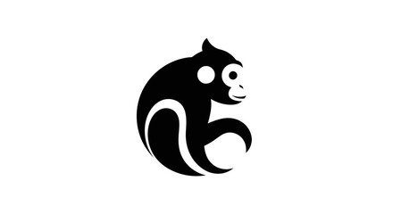 Stylized silhouette monkey logo illustration © Nataliaa
