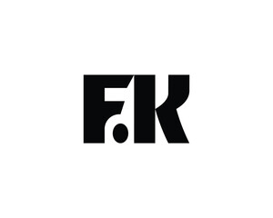 Fototapeta premium FK logo design. fk