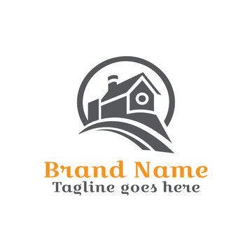 Train Shape House logo. Fully Vector EPS file. CMYK color mode. Editable color. Easy to download.