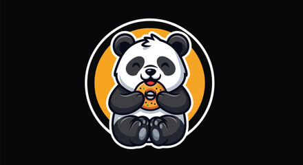 Cartoon panda character eating treat © Ever
