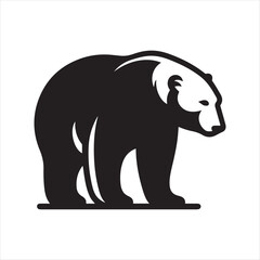 Fototapeta premium polar bear vector silhouette line art logo design concept illustration idea