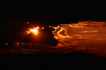 Scenic sunset over a horizon