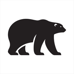 Obraz premium polar bear vector silhouette line art logo design concept illustration idea