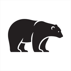 Obraz premium polar bear vector silhouette line art logo design concept illustration idea