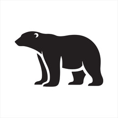 Obraz premium polar bear vector silhouette line art logo design concept illustration idea