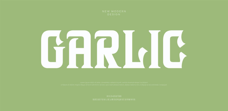 Garlic Typography on Green Background