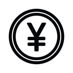 Obraz premium Black and white yen symbol inside a circular border graphic design