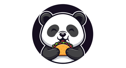 Cartoon panda eating taco illustration © Star