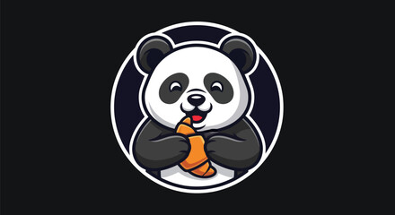 Cartoon panda enjoying a croissant © Star