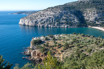 Obraz premium The coastline of Thassos island, Greece