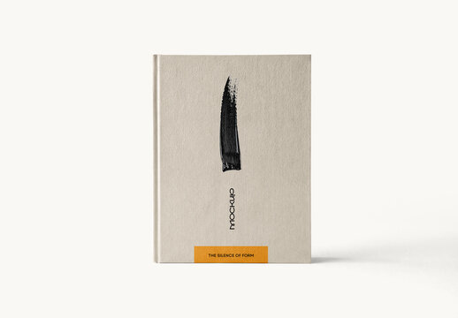 Minimalist Hardcover Book Cover Mockup with Editable Background