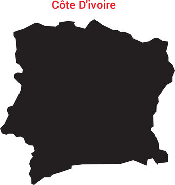 Cte divoire map silhouette