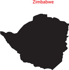 Map of zimbabwe country silhouette