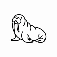 Obraz premium Vector walrus icon