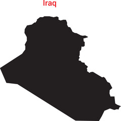 Black silhouette of iraq on a pure isolated