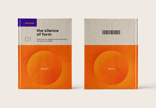 Hardcover Book Front and Back Cover Showcase Mockup with Editable Background
