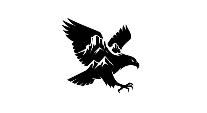 Eagle mountain silhouette vector graphic
