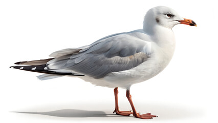 Obraz premium Seagull Standing Isolated on White Background