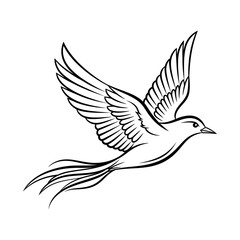 Obraz premium Elegant vector illustration of a bird in flight on white background