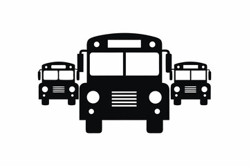 Fototapeta premium School Bus Transport Icon Set Vector