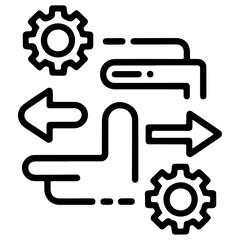 Obraz premium Digital automation workflow icon.