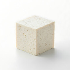 Fresh white tofu cube, a healthy plant-based protein ingredient for vegan cuisine