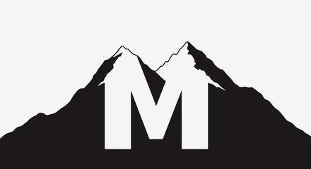 Obraz premium Mountain Peak Letter M Logo Icon Graphic Design
