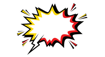 Explosive Comic Book Speech Bubble with Sharp Jagged Edges in Yellow Red and Black Outlines
