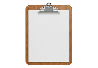 Clipboard with blank paper attached and ready for notes isolated on transparent background 'png,PNG,Png