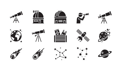 Astronomy icons for educational materials and presentations © MstMili