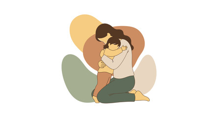 Woman Hugging Person Comforting Emotional Support.
