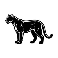 Obraz premium Panther Big Cat Silhouette Vector Illustration