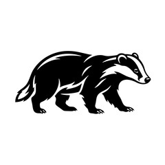 Fototapeta premium Badger Wildlife Animal Silhouette Vector