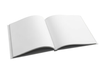 Fototapeta premium An open book displaying blank white pages ready for reading or writing isolated on transparent background 'png,PNG,Png