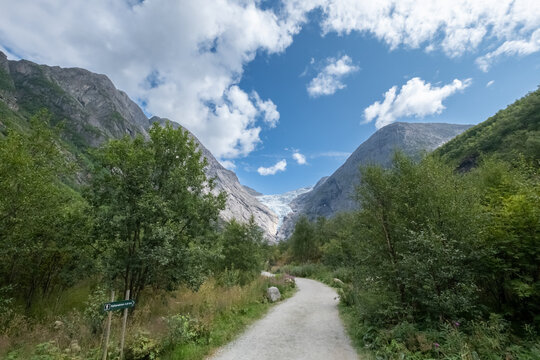 Hiking Path Leading to Briksdalsbreen Glacier