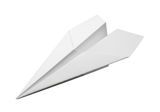 A sleek paper airplane with a streamlined design ready for flight isolated on transparent background 'png,PNG,Png