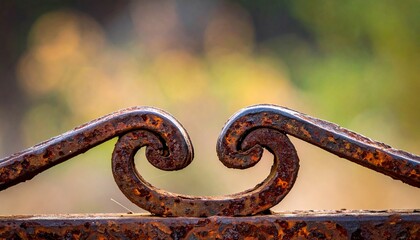 Close up photo of rusty iron on blurry background