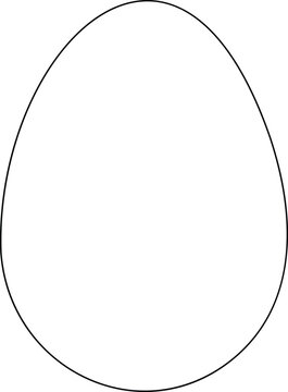 Simple black and white outline of an egg shape on a plain background