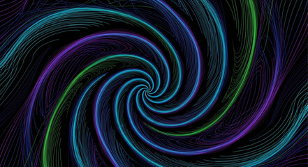 Obraz premium Colorful Digital Spiral Pattern with Neon Lights.