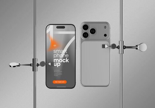 Smartphone Lab Clamp Mockup for App and UI Presentations